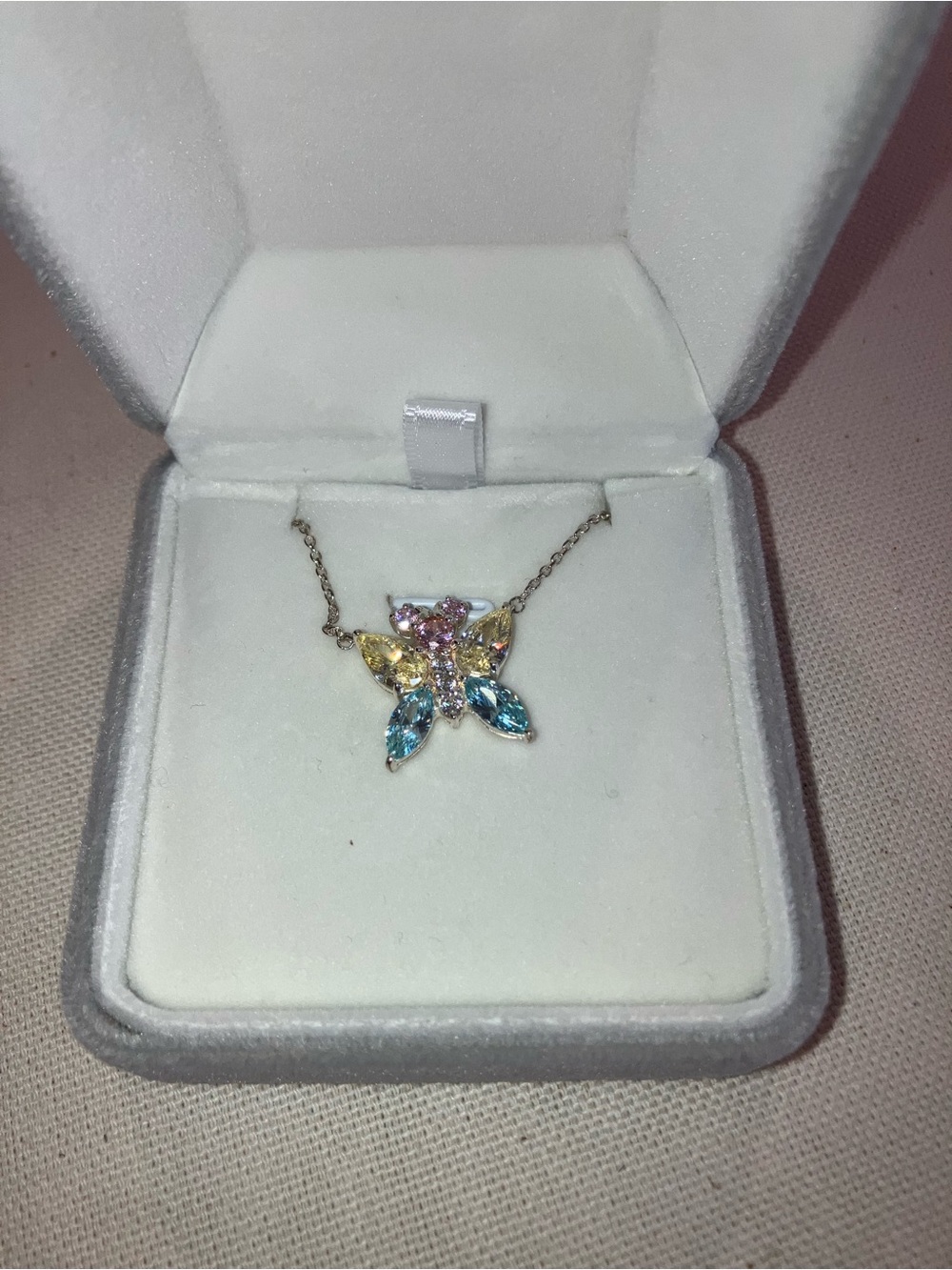 Multicolor Butterfly Pendant Necklace